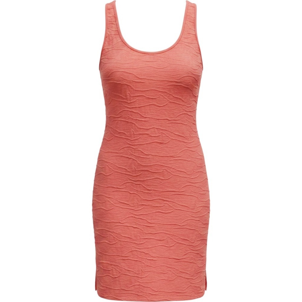 Horny Toad Womens Medium Coral Pink Textured Ripple Scoop Neck Tank‎ Dress Shift
